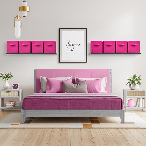 Sorbus Fabric Storage Cubes, 8 Pack, with Handles (13 Inch, Pink) - Image 2