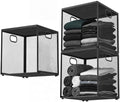 AceOrbit 3 Pcs Stackable Closet Storage Bins 12"x12"x12" Black by Unknown