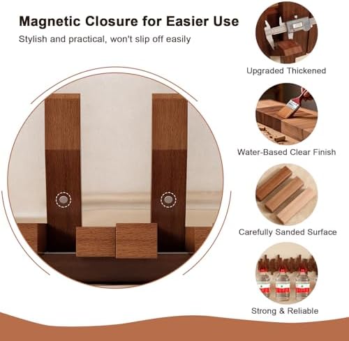 Modern Wooden Coat Rack, Key Holder wall Mount– Handmade Solid Walnut Hook Rack with Hidden Mount, Decorative Entryway Wall Hooks for Coats, Bags & Hats, Space-Saving Design (Black,6Hooks) - Image 5