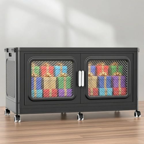 BROVIEW 220 Qt/55 Gal Stackable Storage Bins with Lids, 1 Pack, Black by BROVIEW-EnjoytheArtofLife