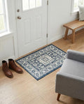 Rugs.com - Outdoor Aztec Rug – 2' x 3' 1 Blue Indoor/Outdoor Rug – Weather-Resistant Flatweave for Patio, Porch, and Entryway by Rugscom