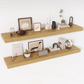 Acovy 55 Inch Floating Shelves, 12" Deep Floating Shelf Wall Mounted, 55" Wall Shelves, Rustic Deep Bookshelf, Extra Deeper & Thicker Display Shelves for Bedroom, Living Room, Set of 2 by Acovy