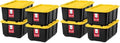 IRIS USA 8-Pack 27 Gallon Storage Bins with Lids |Made in USA| Heavy Duty Plastic Tote Containers for Truckbed Tool Box Organization, Large - Black/Yellow by IRISUSA