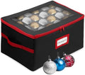 HOLDN’ STORAGE Christmas Ornament Storage Box with Dividers - Fits 72-3” Ornaments, 3 Removable Trays, Durable & Space-Saving, Clear Top Lid, Convenient Storage Designed, Black by HOLDN%E2%80%99STORAGE