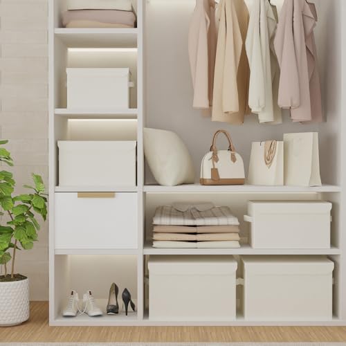 Storage Bins with Lids for Organizing, 4 Pack, Beige, 15x9.8x9.8 In - Image 2