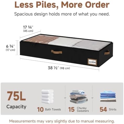 StorageWorks 7 Inch Low Profile Under Bed Storage Containers with Clear Lid - Image 2