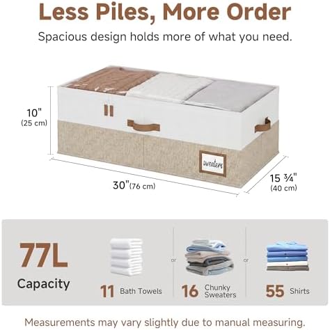 StorageWorks 10 Inch Tall Under Bed Storage Containers with Clear Lid - Image 2