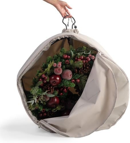 Christmas Wreath Storage Container, Wreaths Up to 30 Inch Diameter, Padded - Image 3