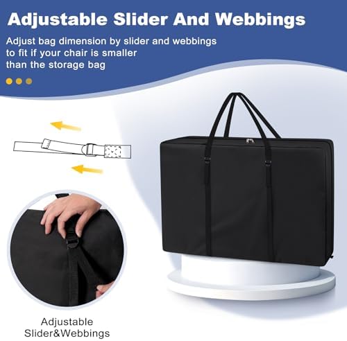Explore Land Chair Storage Bag for Folding Longue Zero Gravity 2 Pack，Black - Image 5