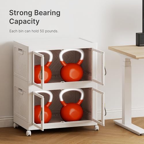 368QT Stackable Storage Bins with Lids, 92Gal Foldable Storage Cabinets - Image 3