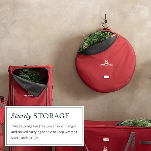 Balsam Hill Wreath Storage Bag - Premium Red Christmas Wreath Protection in Multiple Sizes for Seasonal Storage and Shape Preservation, Small - Image 4
