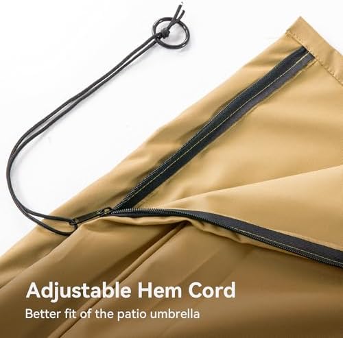 Patio Umbrella Cover Outdoor Offset Cantilever Umbrella Covers, Khaki - Image 4