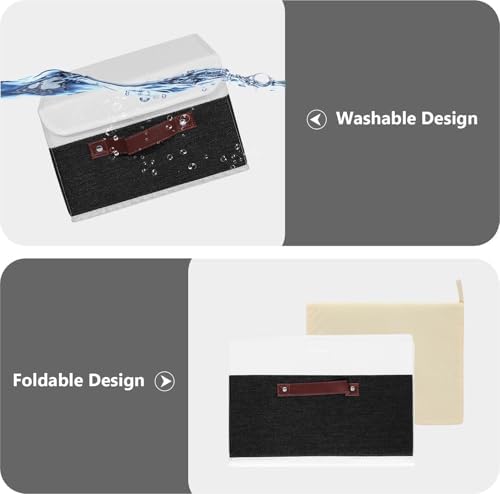 ANMINY Fabric Storage Box Bins with Lids, Black White, 15"x10"x10", 4 Pack - Image 3