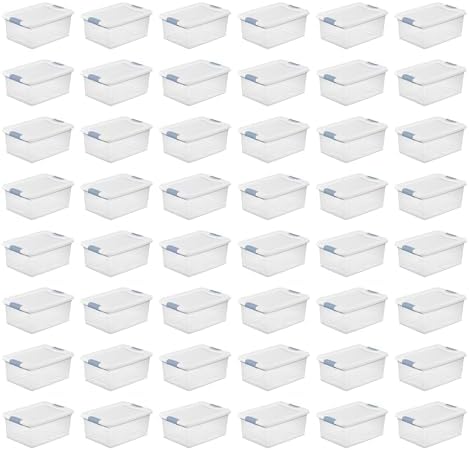 Sterilite Latching Box with Lids for Home and Office, 15 Quart, 48-Pack by Sterilite