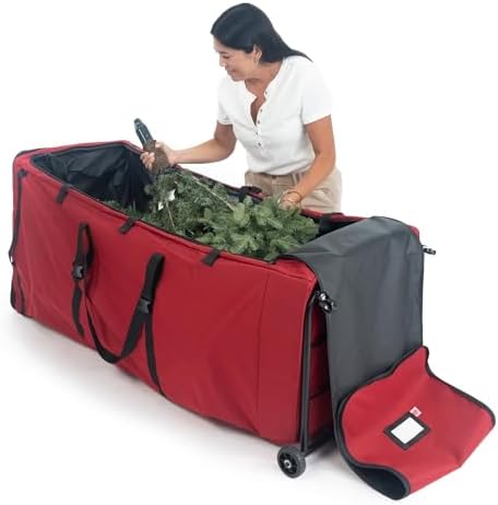 Santa's Bags Rolling 12 Ft Christmas Tree Storage Bag with Wheels - Image 5