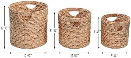 happimess Avery 3-Piece Cylinder Nesting Baskets 13", Natural - Image 2