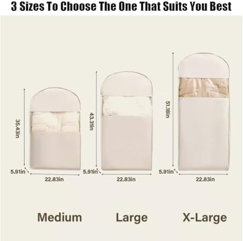 Space Saving Hanging Garment Bag with Self Compression Zipper, Space Saver Closet Organizers, Prevent Dust, No Taste, Space Saving Hanging Protector for Down Coat (Pink, 3 sizes) - Image 4
