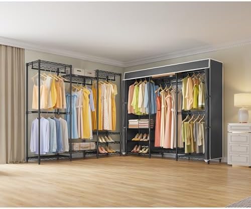 VIPEK V5C Medium Covered Clothes Rack Heavy Duty Portable Closet Wardrobe, Freestanding Black Clothing with Upgraded Polyester Cover, Adjustable Custom, 56.7" Lx15.7 Wx76.4 H - Image 2