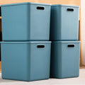 Plastic Storage Bins with lids,Storage Baskets,Container with handle,Storage Organizer Bins for Shelves,Office,Bedrooms,Closets, Cabinets(Blue, 4XL) by GUMEIGODA