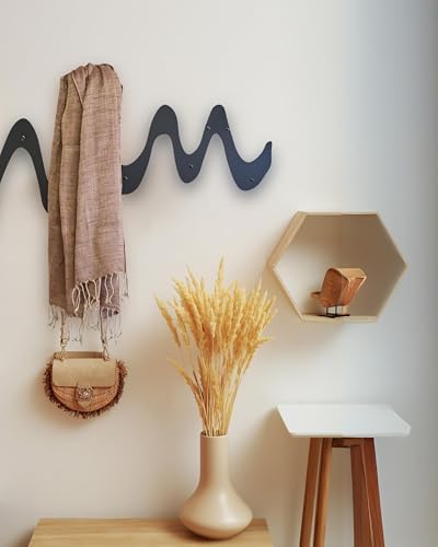 Brushstroke Coat Rack Wall Hanger, Wall Mount, Decorative Design Wall Hook, Cute Coat Hanger 43.3" x 16.1" (Medium) - Image 3