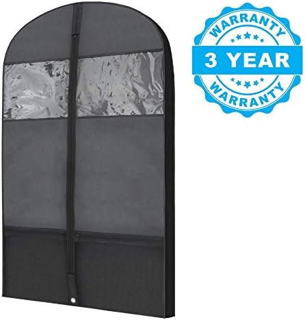 Plixio Gusseted Garment Bags Suit Bag for Travel and Clothing Storage of Dresses, Dress Shirts, Coats— Includes Zipper Pockets and Large Transparent Window (10 Pack: 43" x 24" x 3.4") - Image 4