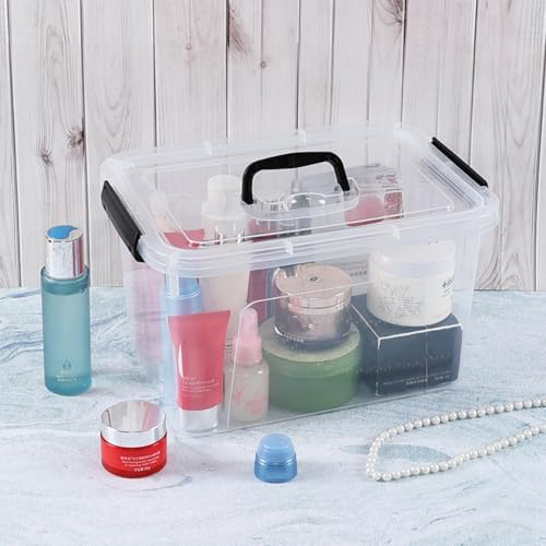 12 Quart Clear Plastic Storage Latch Bins with Handle, 6 Packs - Image 6