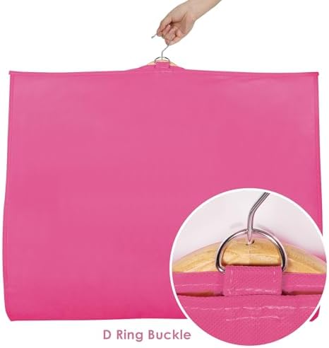 Univivi 40 Inch Dance Costume Garment Bags for Dancers, Rose Red, 8 Pack - Image 4