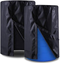 2 Piece 55 Gallon Drum Cover 24 x 36 Inch 55 Gallon Water Barrel Covers Outdoor Waterproof Rain Snow Water Storage Bucket Lid Protective Hook/loop Closure Anti Dust (Black) by Hubeii