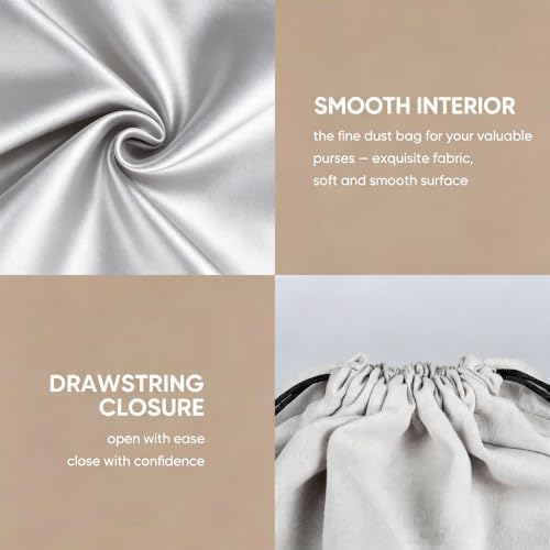 6 Pack Purse Dust Bags for Handbags Purse Covers Velvet Cloth Mixed 2 Size - Image 4