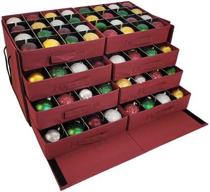 612 Vermont Christmas Ornament Storage Box, Adjustable Acid-Free Dividers by 612Vermont