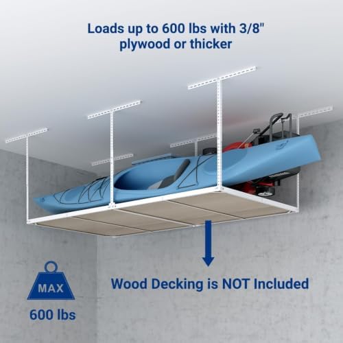 FLEXIMOUNTS 4x8 Overhead Garage Storage Rack, 2 Pack, White - Image 2