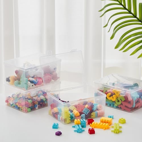 SiliFine 10 Pcs Clear Plastic Storage Bins with Lids Stackable for Toys - Image 5