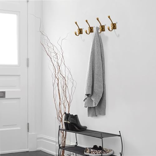khtumeware Vintage Wall Hooks,10 Pack Coat Hooks Hardware Towel Hooks for Hanging Coats Antique Brass Robe Hooks Wall Mounted with Screws for Key, Towel, Bags, Cup. - Image 5
