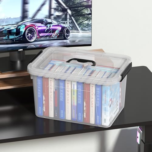 20 Quarts Stackable Plastic Storage Latches Box with Lid, Clear Latching Storage Bin with Handle, 4 Packs - Image 4