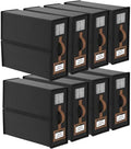 8 Pack Bed Sheets Organizers And Storage,Sheets Set Folder Keeper with Handle,Foldable Bedding Storage Box For Linen Closet,Duvet Cover(King Size-3.7 Gal,Black) by BigPonPon