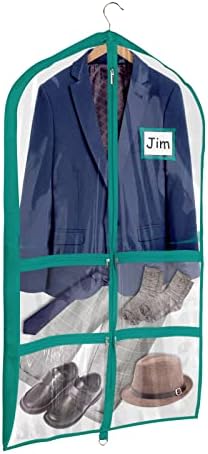 Univivi 40 Inch Dance Costume Bags for Dancers, Clear Blue-Green, 12 Pack - Image 2