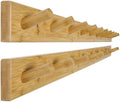 WEBI Coat Rack Wall Mounted, 10 Hooks, 38" Long Coat Hanger Wall Mount, Peg Rail Hat Hooks for Hanging Caps, Jackets, Clothes, Natural, 2 Packs by WEBI