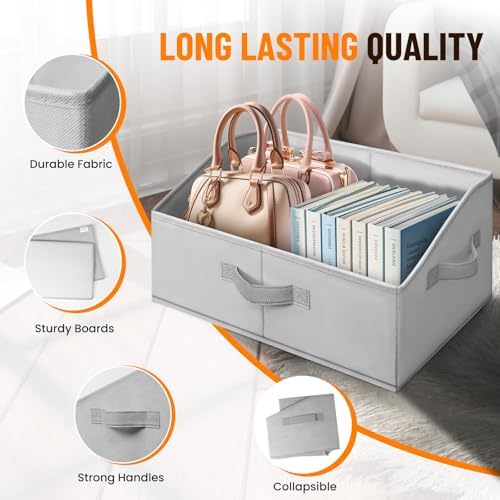 Extra Large Closet Organizers Bins 8 Pack - Blanket Basket for Organizing/Home Clothes Storage Bins for Jeans/Toy Organizers for Nursery/Wardrobe Shelf Closet Organization for Purse Hats Towel - Image 6