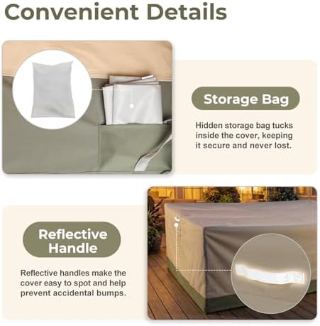 BPS Patio Furniture Cover for Outdoor Table and Chairs, 600D Waterproof and Anti-UV Patio Sectional Set Cover for Outside General Purpose Furniture, 112''L x 84''W x 32''H - Image 6