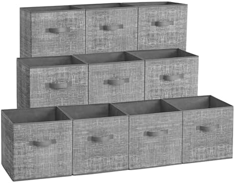 SONGMICS Storage Cubes, Set of 10, 13-Inch Foldable Closet Organizers by SONGMICSbySONGMICSHOME