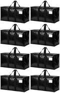 Songrey Extra Large Heavy Duty Moving Bags, 8 Pack, Black by Unknown