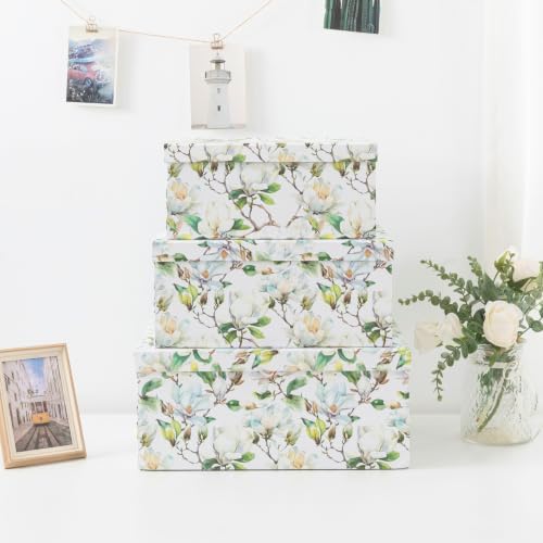 Soul & Lane - Magnolia Garden Decorative Storage Boxes with Lids, Set of 3 - Image 7