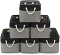 15x11x10 In Foldable Fabric Large Storage Bins with Handle 6 Pack by VQRTEXAStorageBasket