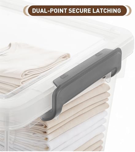 Citylife 33 Qt Ultra-Thick Plastic Clear Storage Bins with Lids, 4-Pack - Image 5