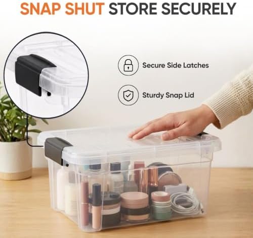 Superio 3.4 Quart Clear Plastic Storage Boxes with Lids, Stackable Organizer Containers, BPA-Free Storage Bins for Home, Office, School & Dorm, 4 Pack - Image 6