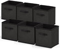 Nestl Foldable Fabric Storage Cubes - 6 Cube Organizer Bins, 11-Inch, Black, Ideal for Bedroom, Playroom and More by Nestl