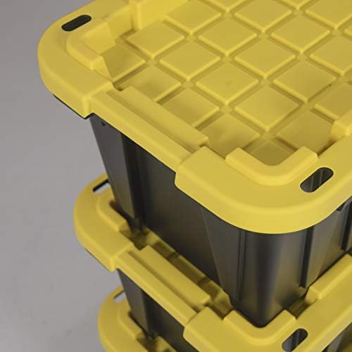 CX Heavy Duty 12-Gallon Stackable Plastic Storage Bins with Lids, 4 Pack - Image 4