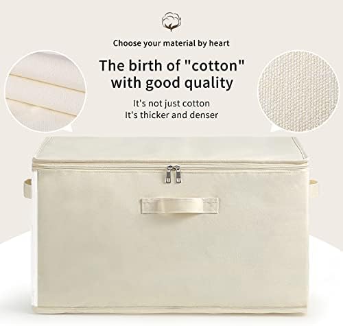 6 Pack Canvas Comforter Storage Bags for Clothes & King Comforters, Natural - Image 2