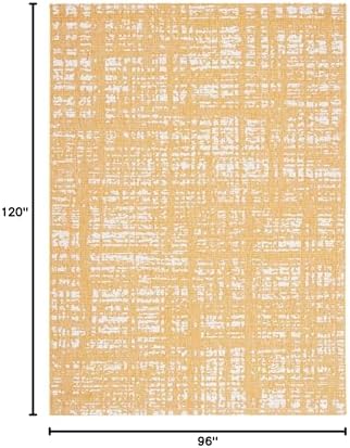 SAFAVIEH Washable Rug Outdoor Courtyard Collection - 8' x 10', Gold & Ivory, Non-Shedding & Easy Cleaning, Ideal for Patio, Backyard, Mudroom, DIning Space (CY8451-56021) - Image 2