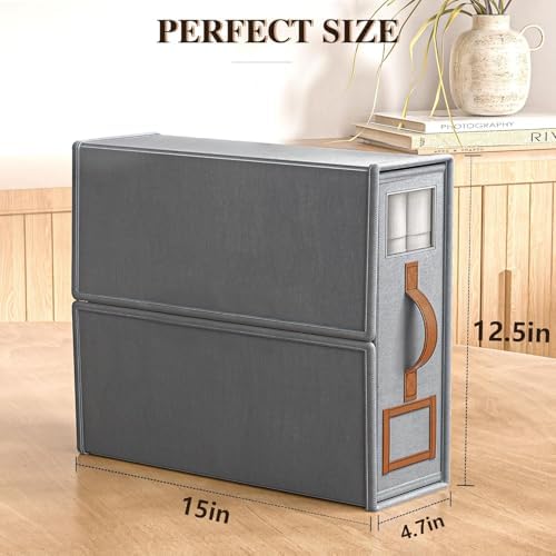 6 Pack Foldable Bed Sheets Set Organizers and Storage(King & Queen Size),Linen Fabric Closet Organizers with Window,Folding Bedding Storage Box for Bedsheets and Pillow Cube Organizer-Gray - Image 7